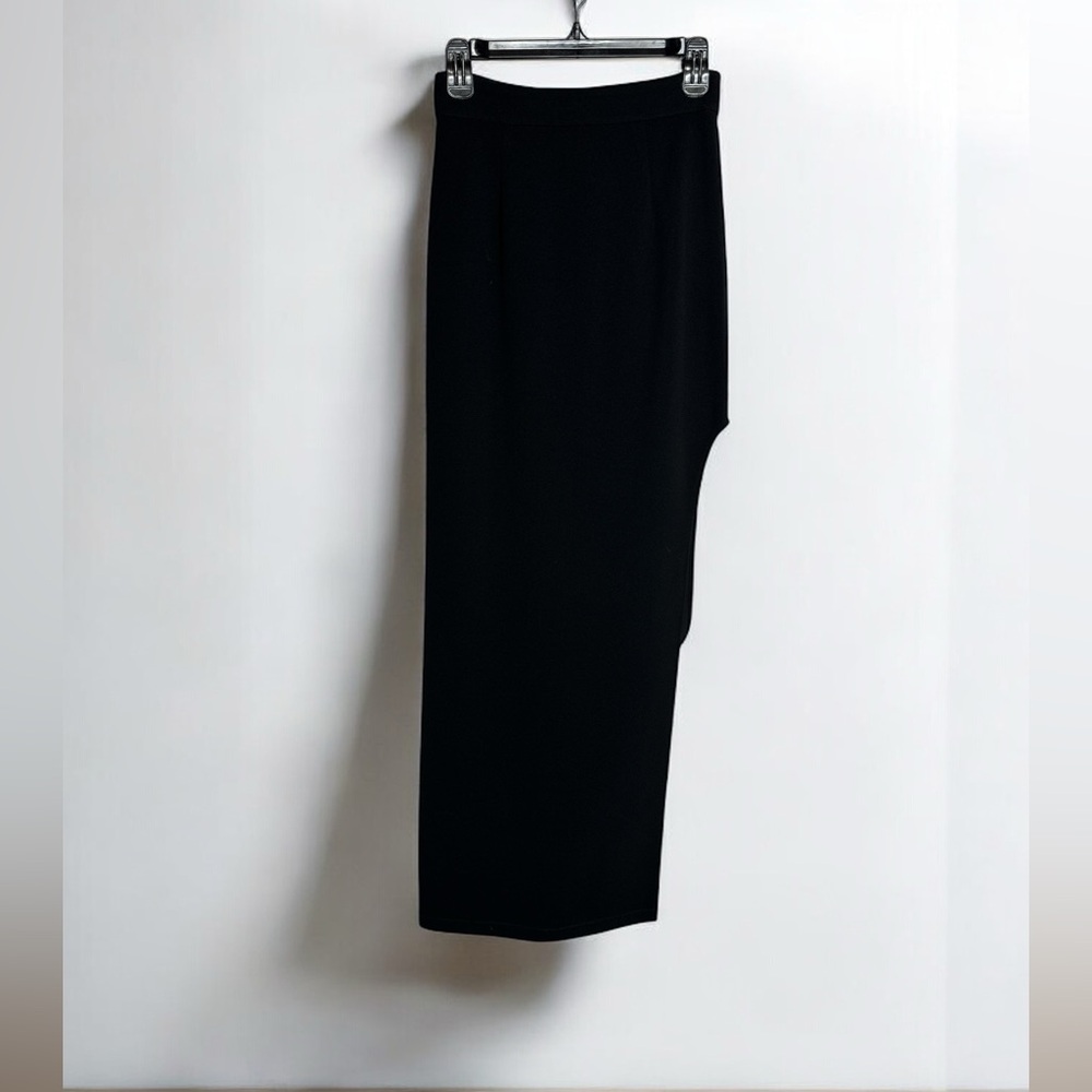 Forever Unique Black Maxi Skirt with High Side Slit Size 2